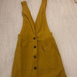 Yellow overalls dress